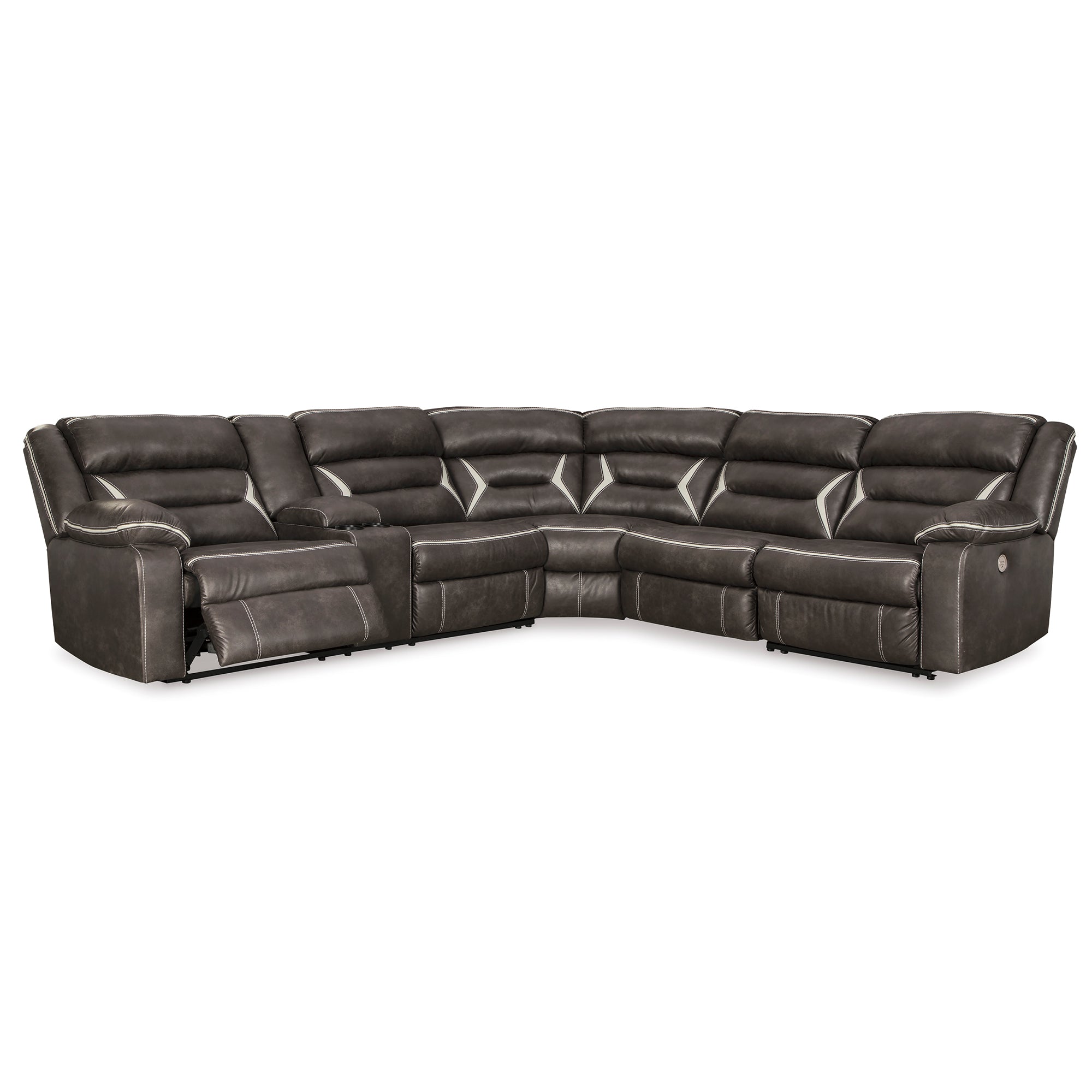 Kincord 4-Piece Power Reclining Sectional in Midnight Color