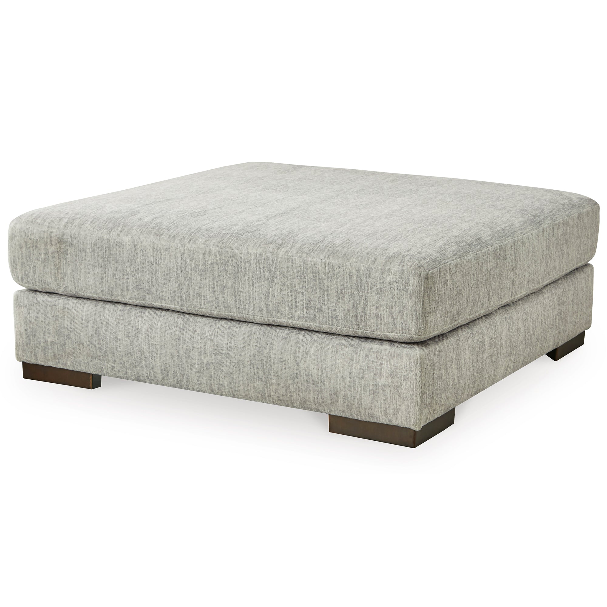 Regent Park Oversized Accent Ottoman in Pewter Color