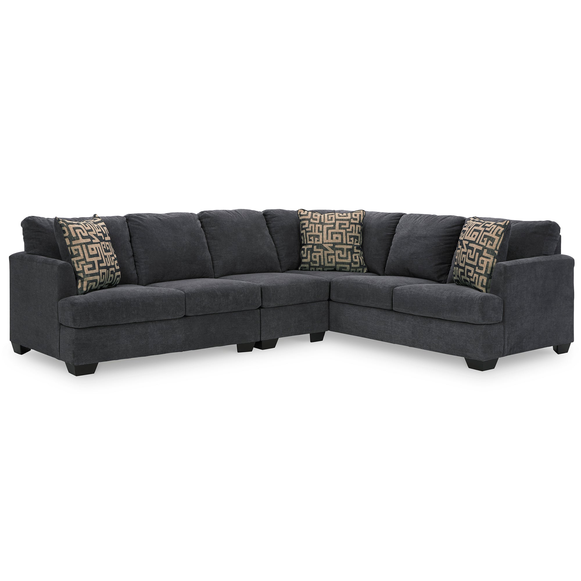 Ambrielle 3-Piece Sectional in Gunmetal Color