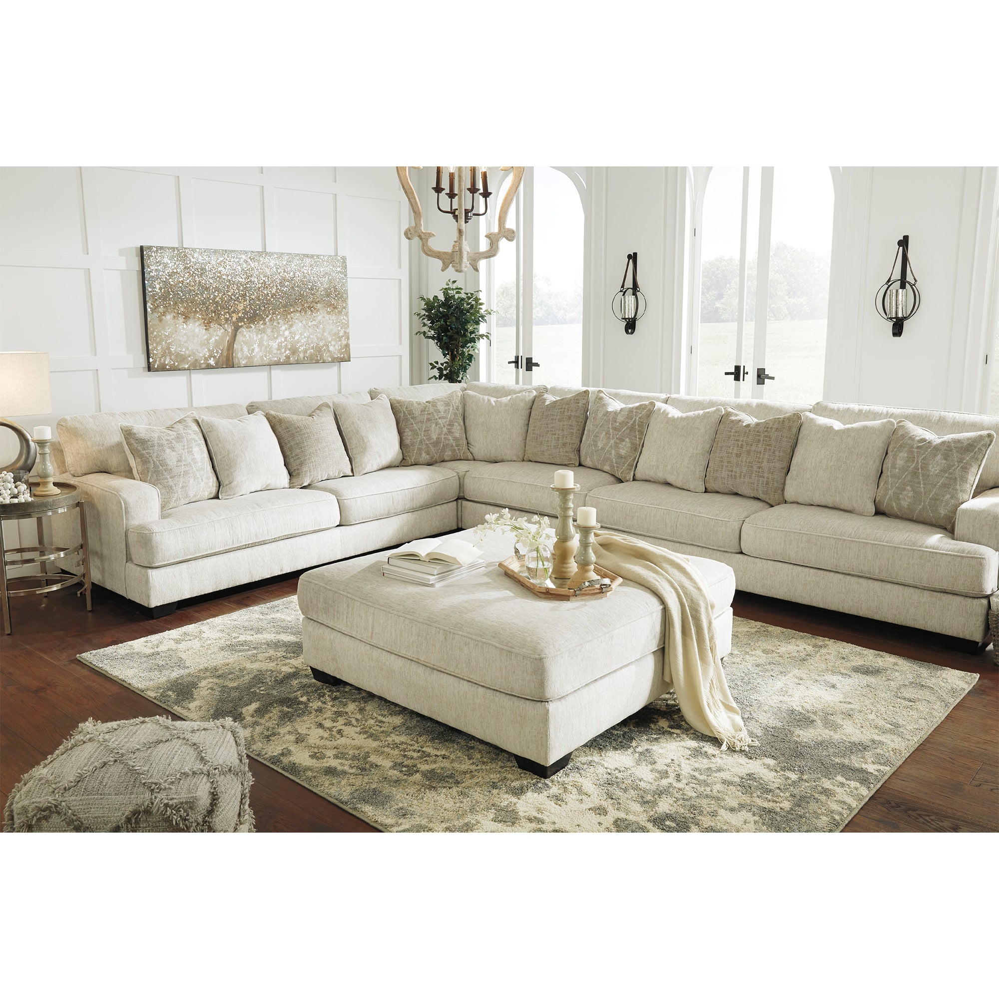 Rawcliffe 4-Piece Sectional in Parchment Color