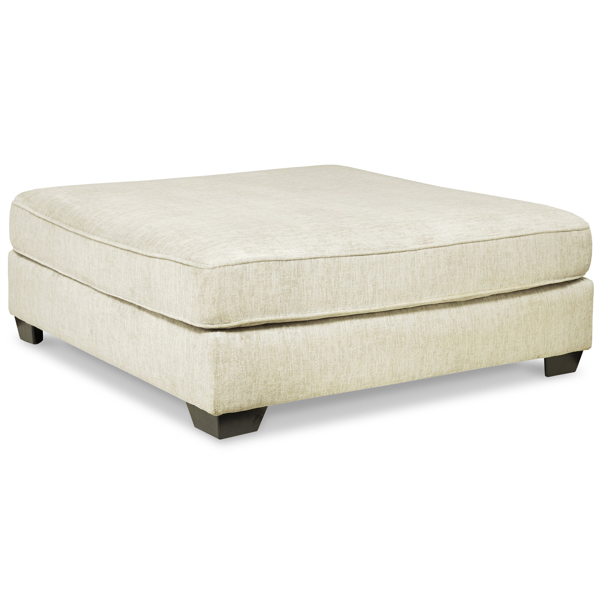 Rawcliffe Oversized Accent Ottoman in Parchment Color