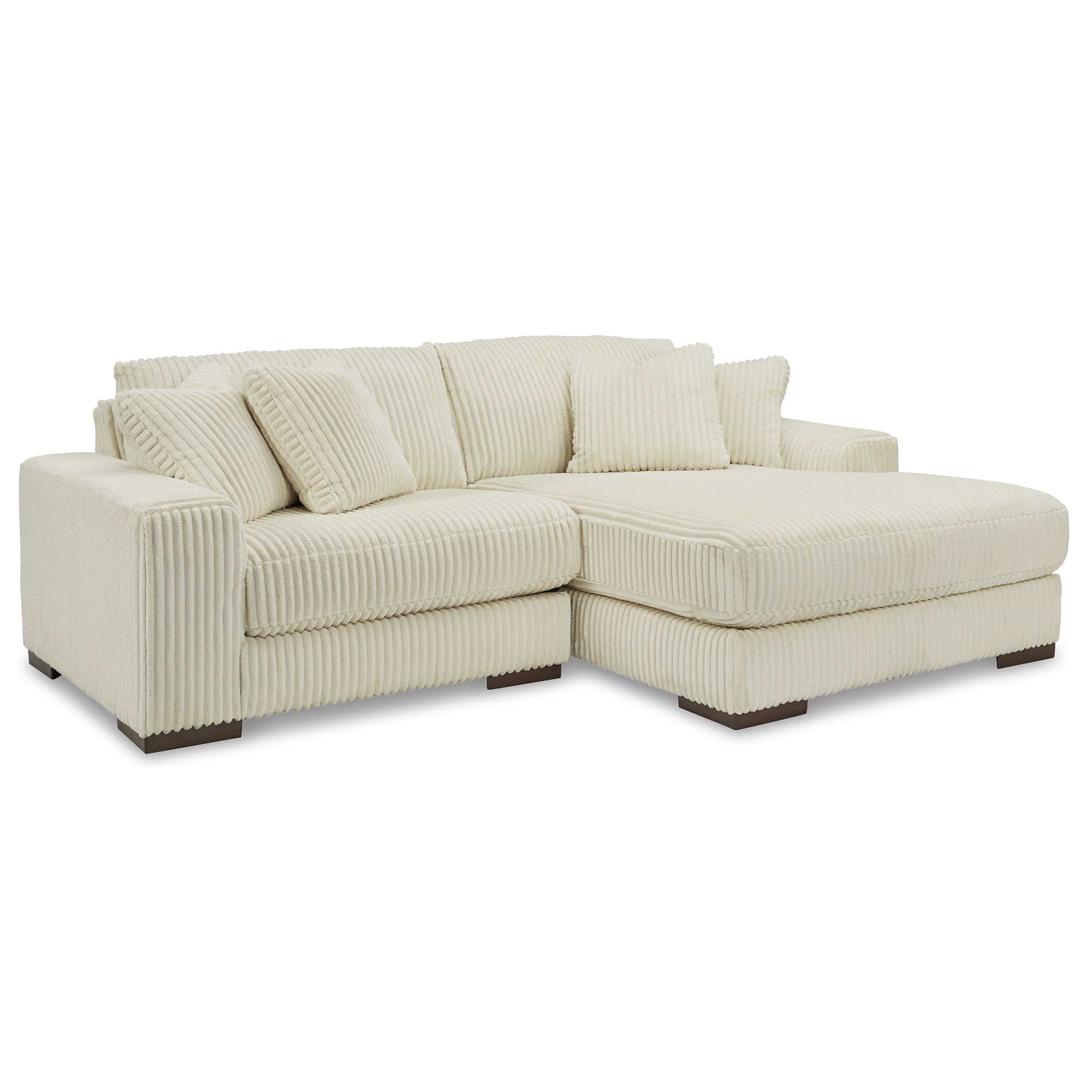 Lindyn 2-Piece Sectional with Chaise in Ivory Color
