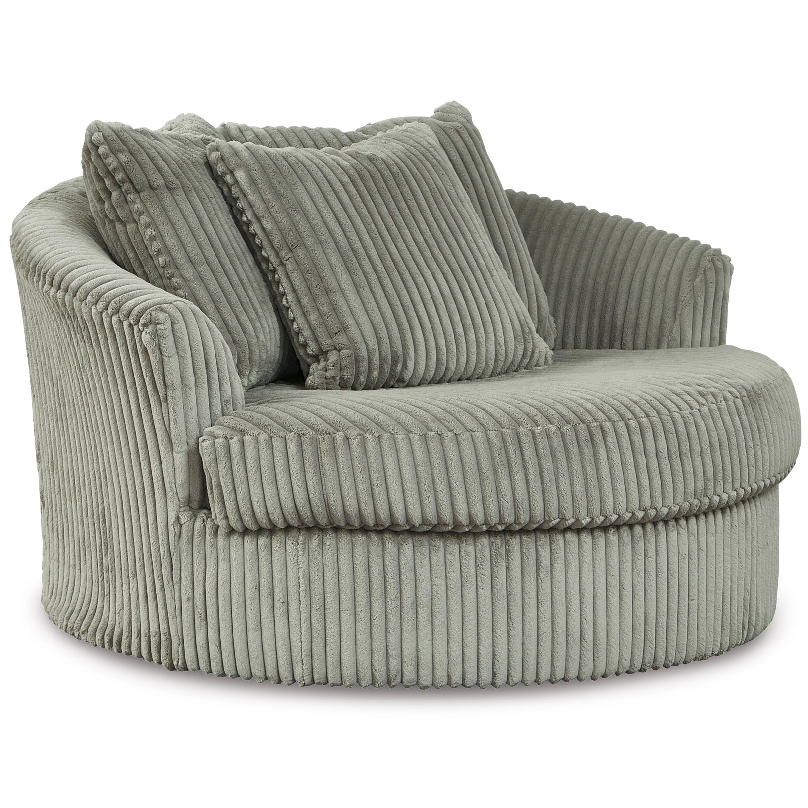Lindyn Oversized Swivel Accent Chair in Fog Color