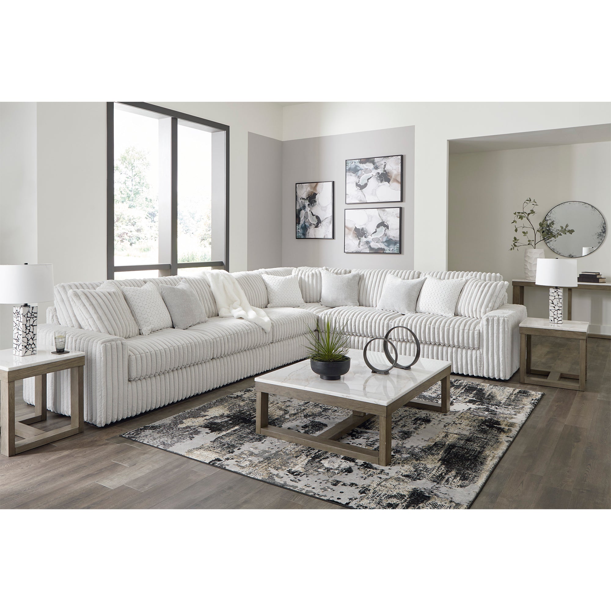 Luxurious Stupendous Sectional in four pieces, ideal for enhancing large living spaces with its bold character