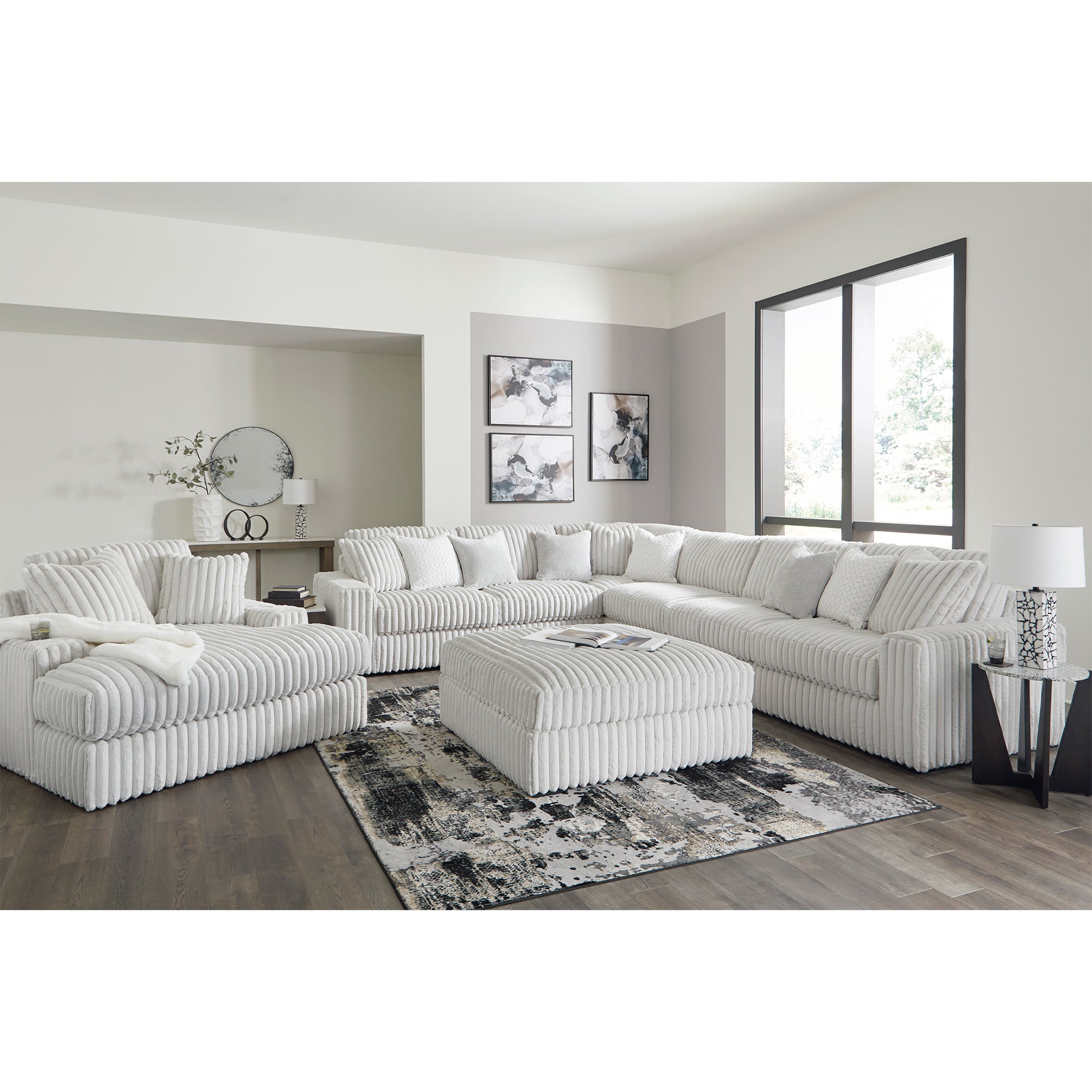 Stupendous Sectional with armless chair and sofas, designed for flexible layout options and superior comfort