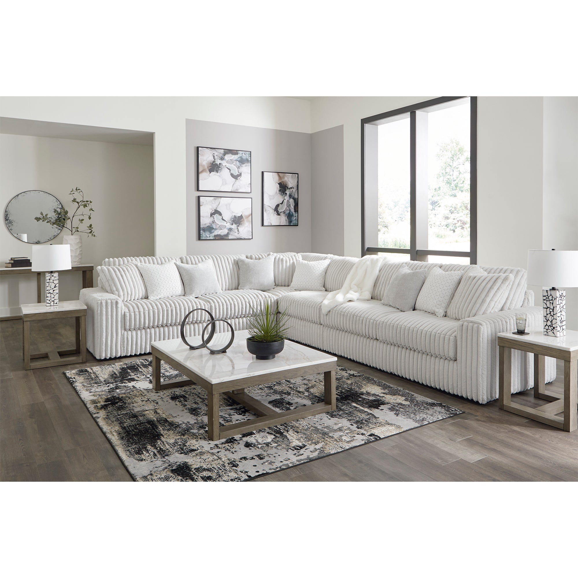Versatile Stupendous 4-Piece Sectional with elegant design and deep sink-in cushions, offers a luxurious lounging experience for any modern home