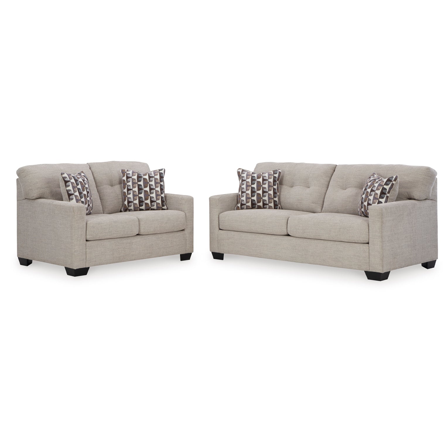 Mahoney Sofa and Loveseat set in pebble color, ideal for contemporary Milwaukee homes
