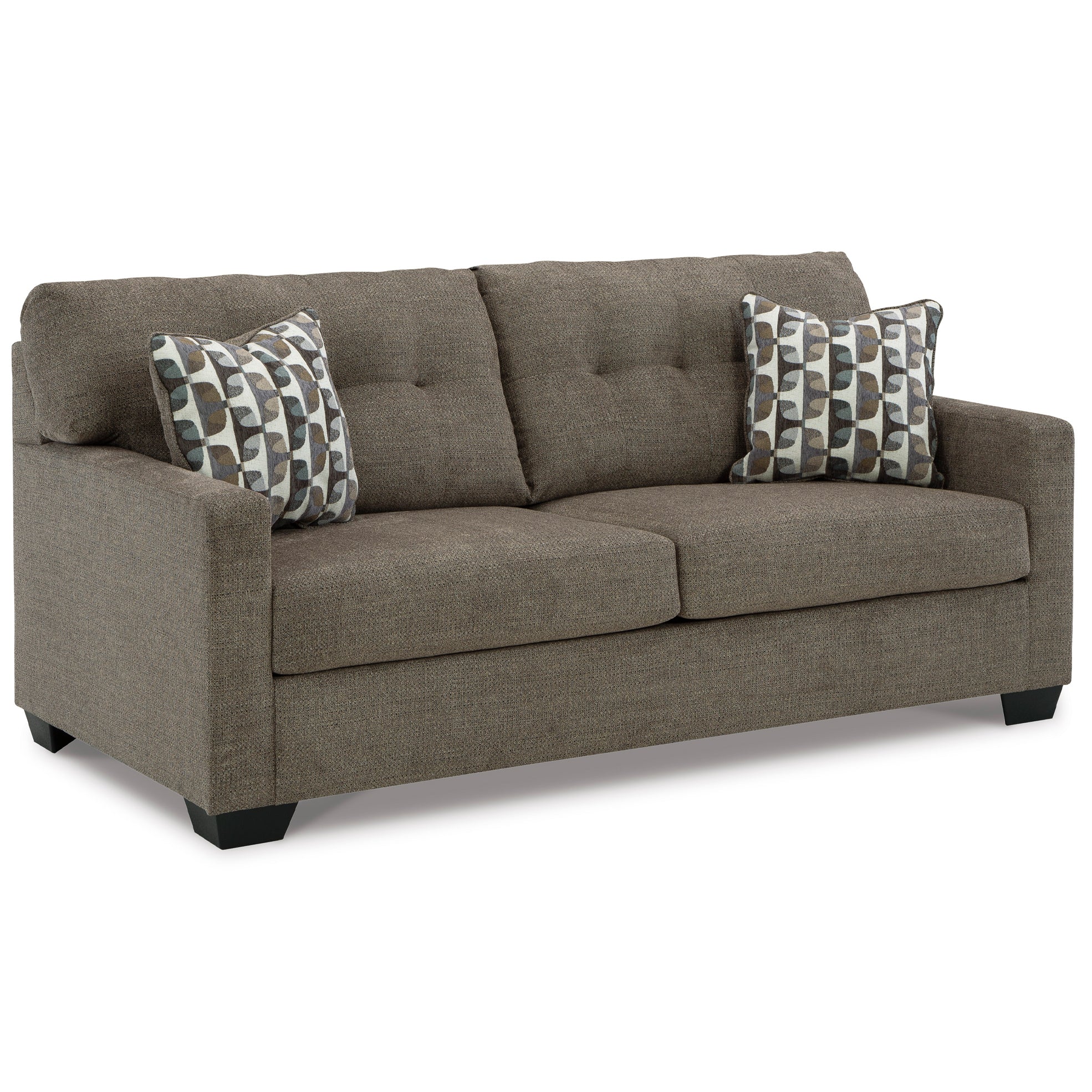 Plush and stylish Mahoney Sofa in chocolate, ideal for both casual lounging and formal settings