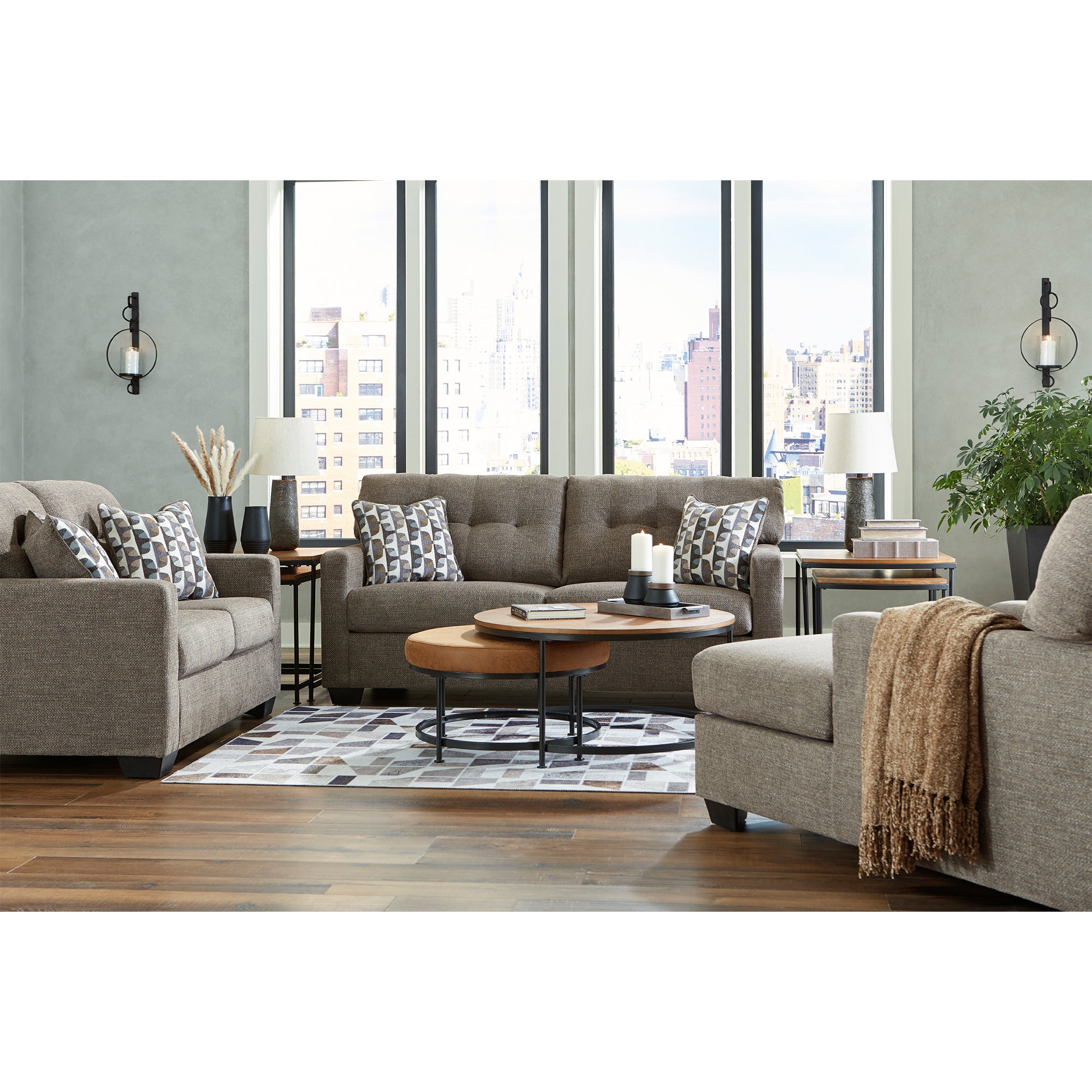Elegant chocolate Mahoney Sofa, an inviting centerpiece for any living area