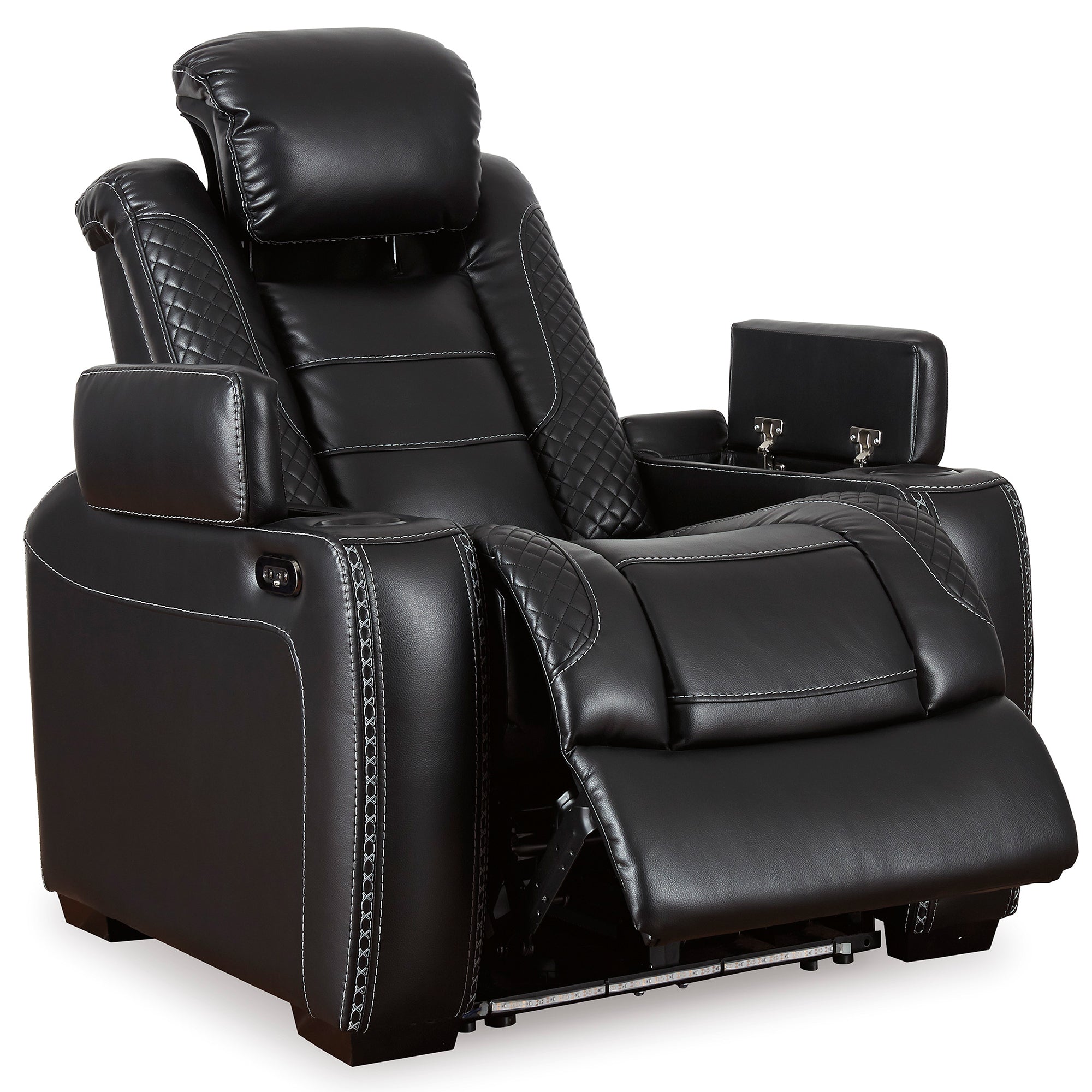 Party Time Dual Power Recliner in Black