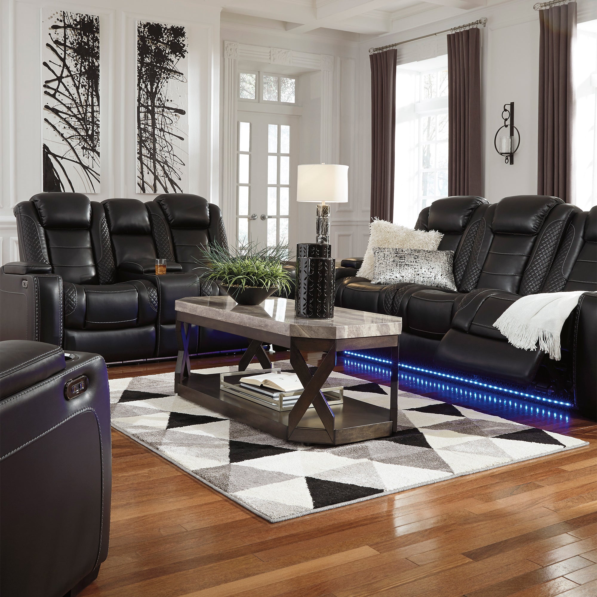 Party Time Power Reclining Sofa and Loveseat