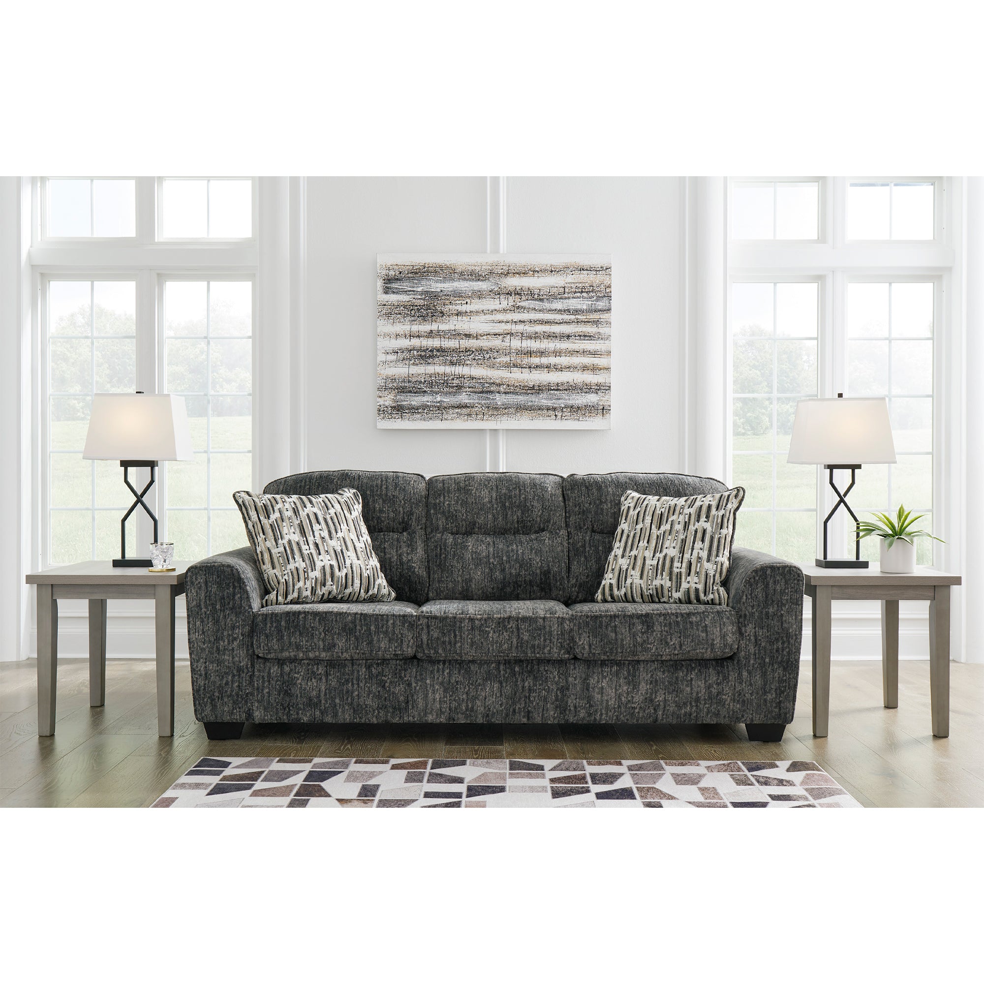 Lonoke Sofa in Gunmetal Color
