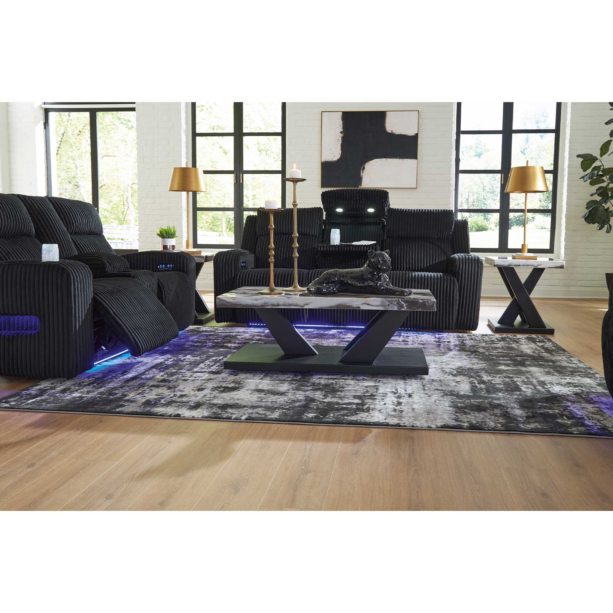 Forest Lake Dual Power Reclining Sofa and Loveseat