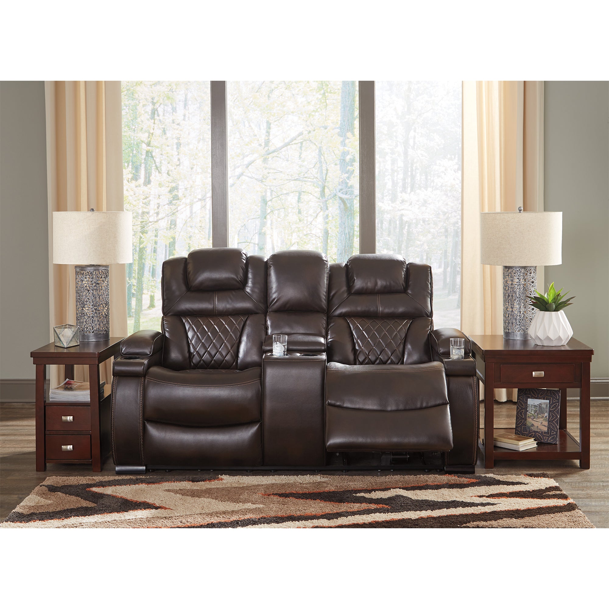 Warnerton Dual Power Reclining Loveseat with Console