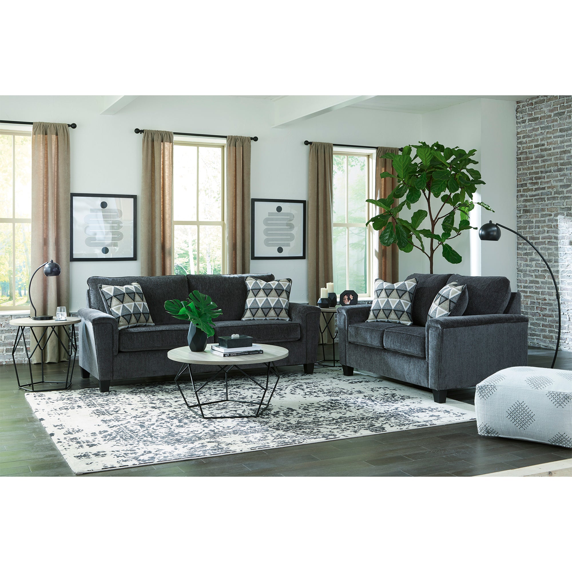 Abinger Sofa and Loveseat in Smoke Color