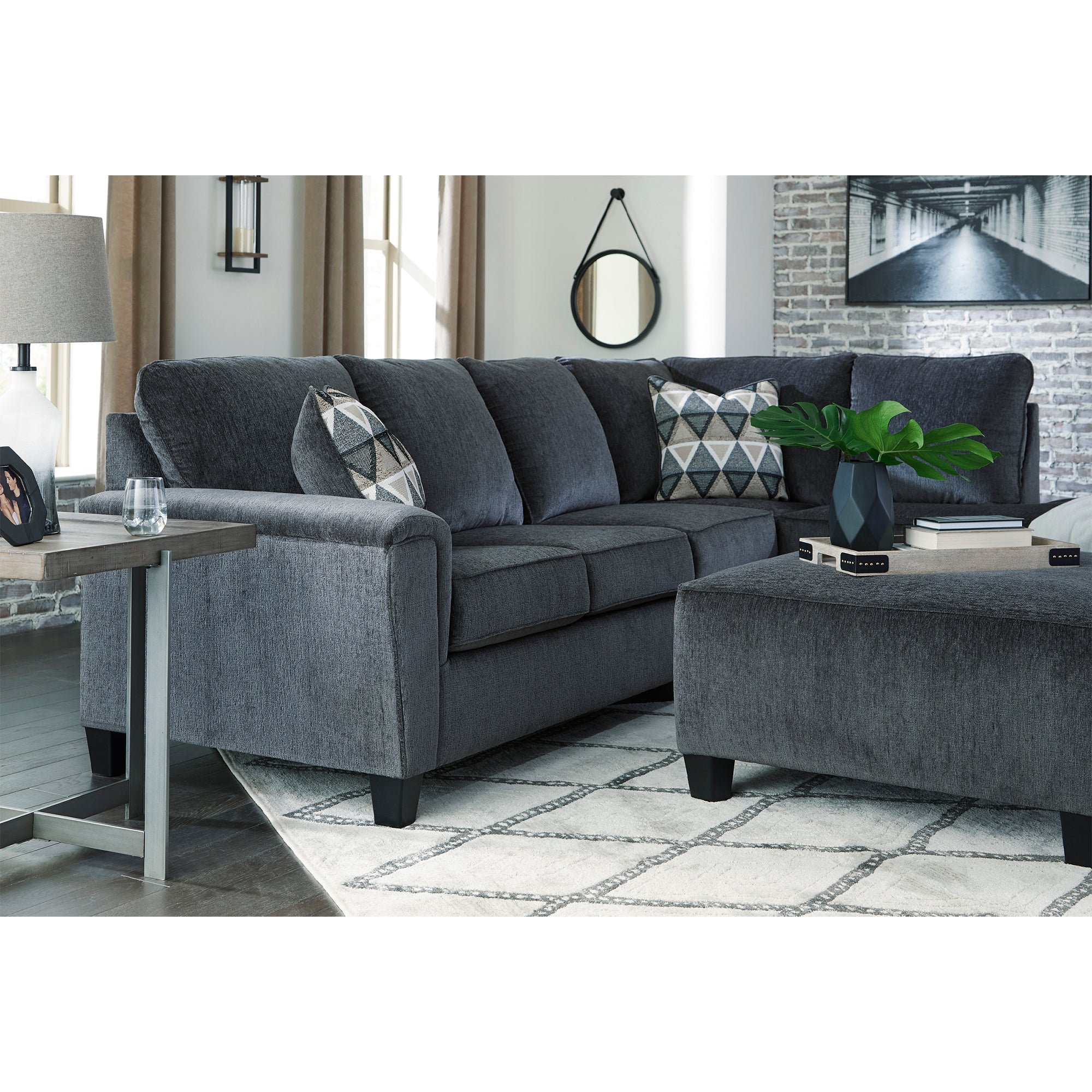 Abinger 2-Piece Sectional with Chaise in Smoke Color
