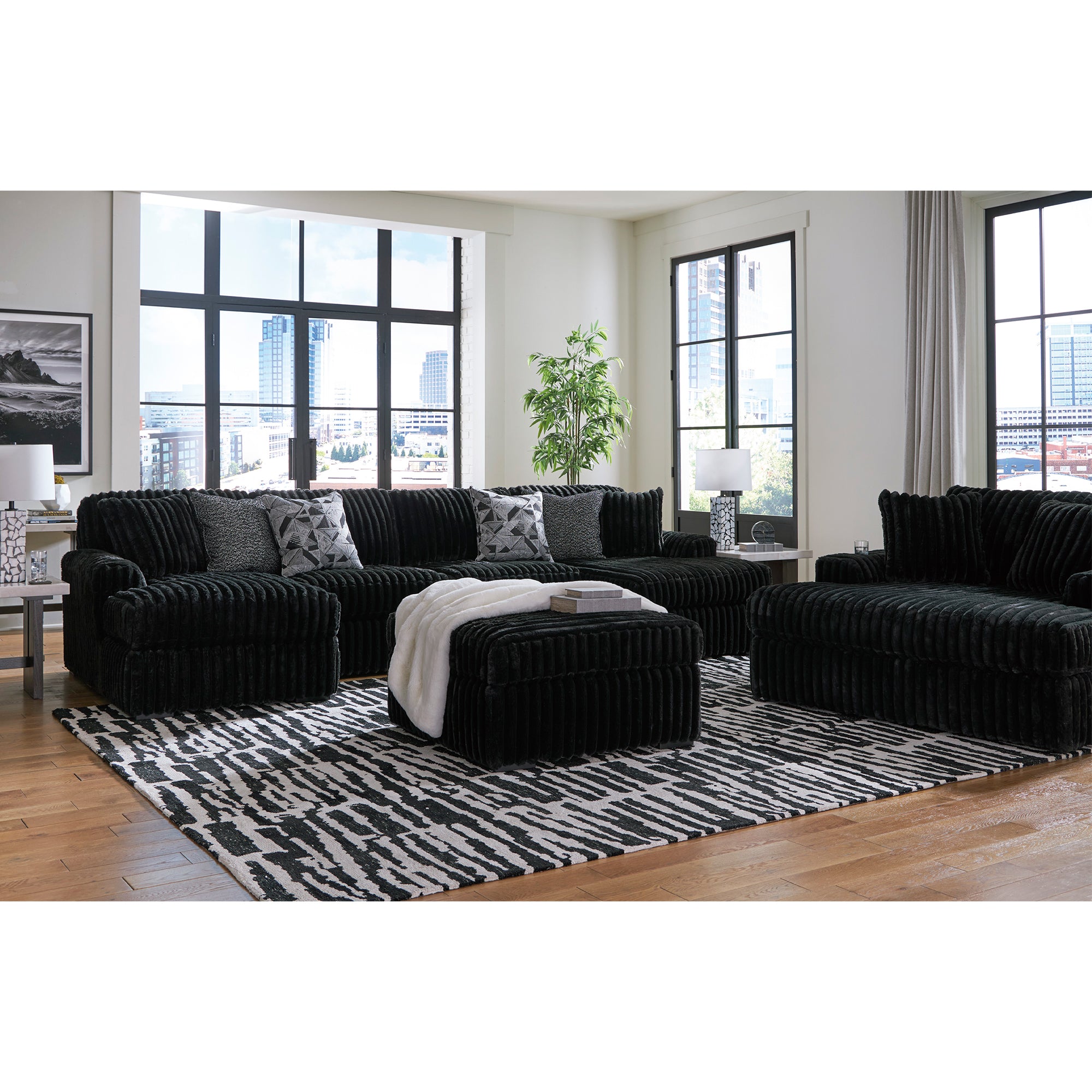 Midnight-Madness Oversized Accent Ottoman