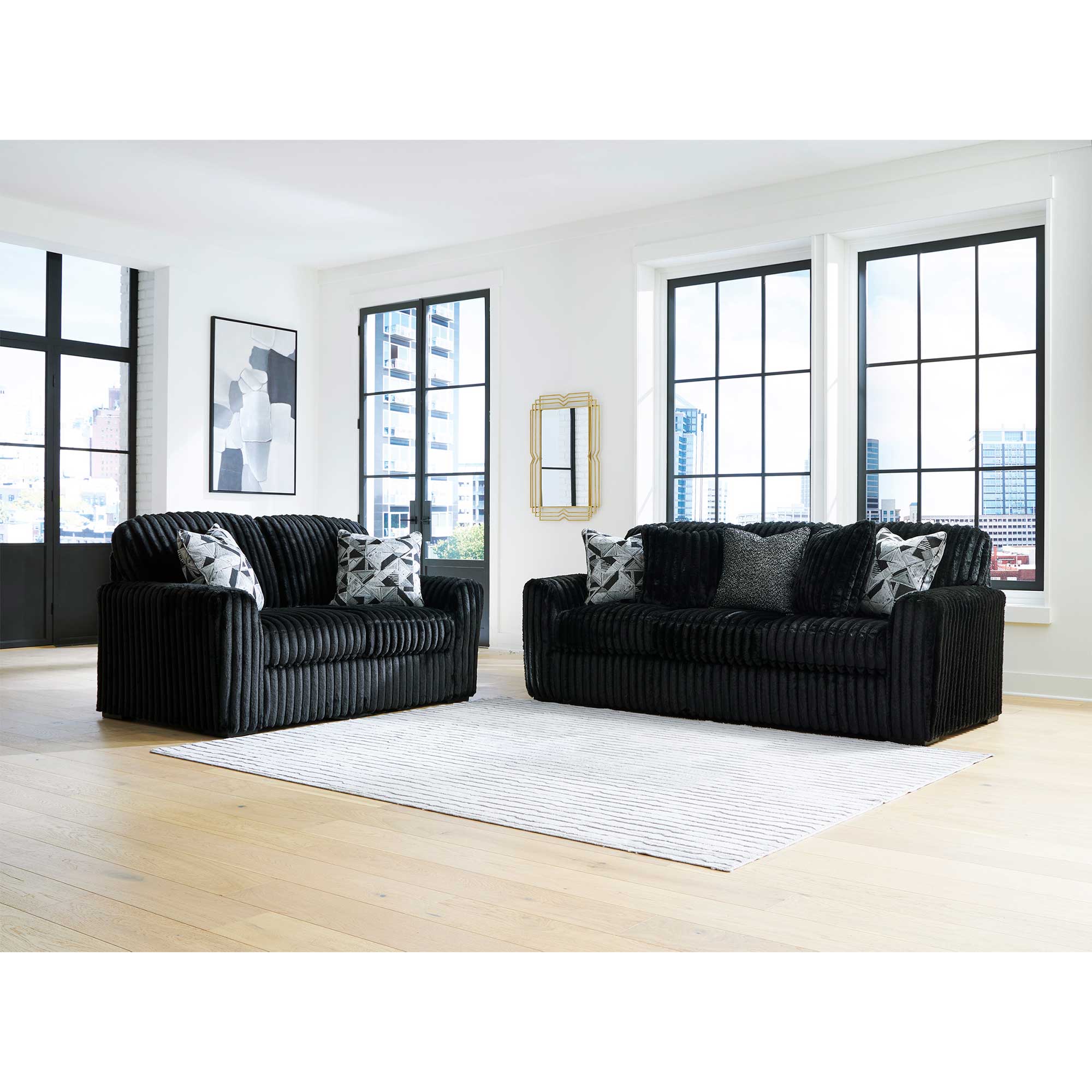 Midnight-Madness Sofa and Loveseat Set