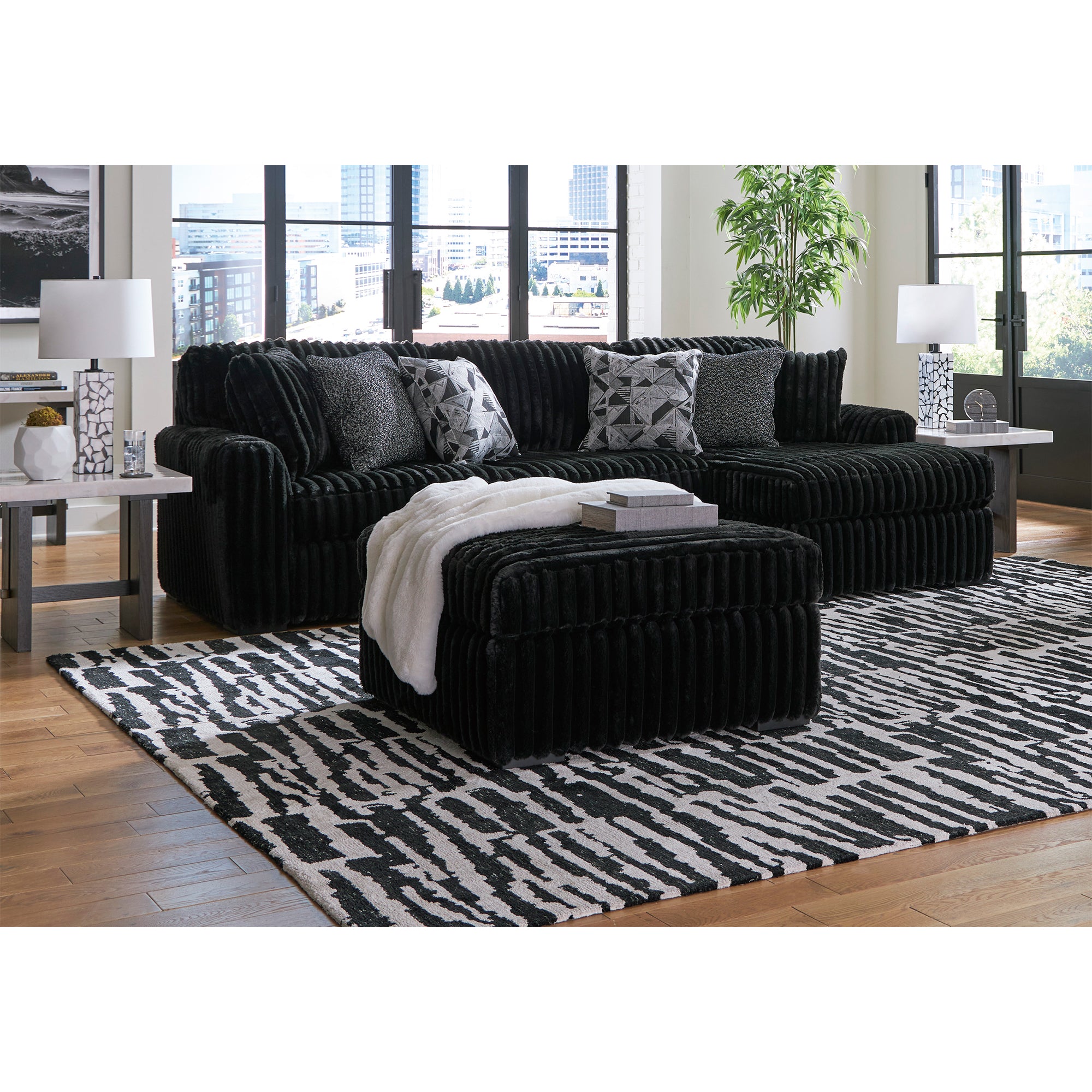 Midnight-Madness Oversized Accent Ottoman