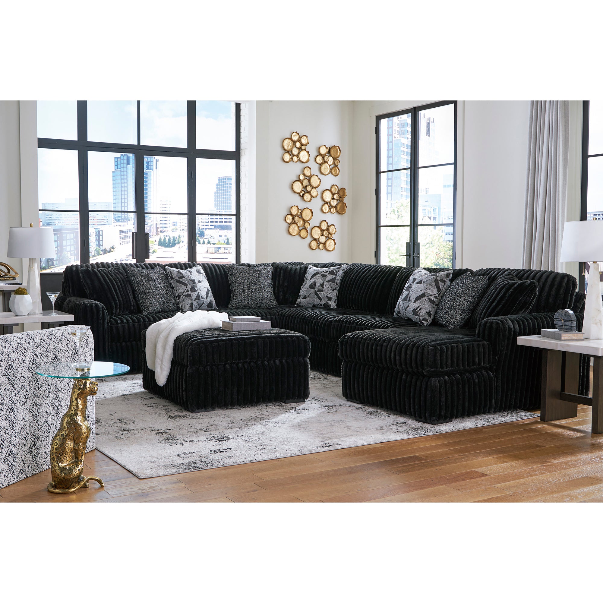 Midnight-Madness 4-Piece Sectional with Chaise