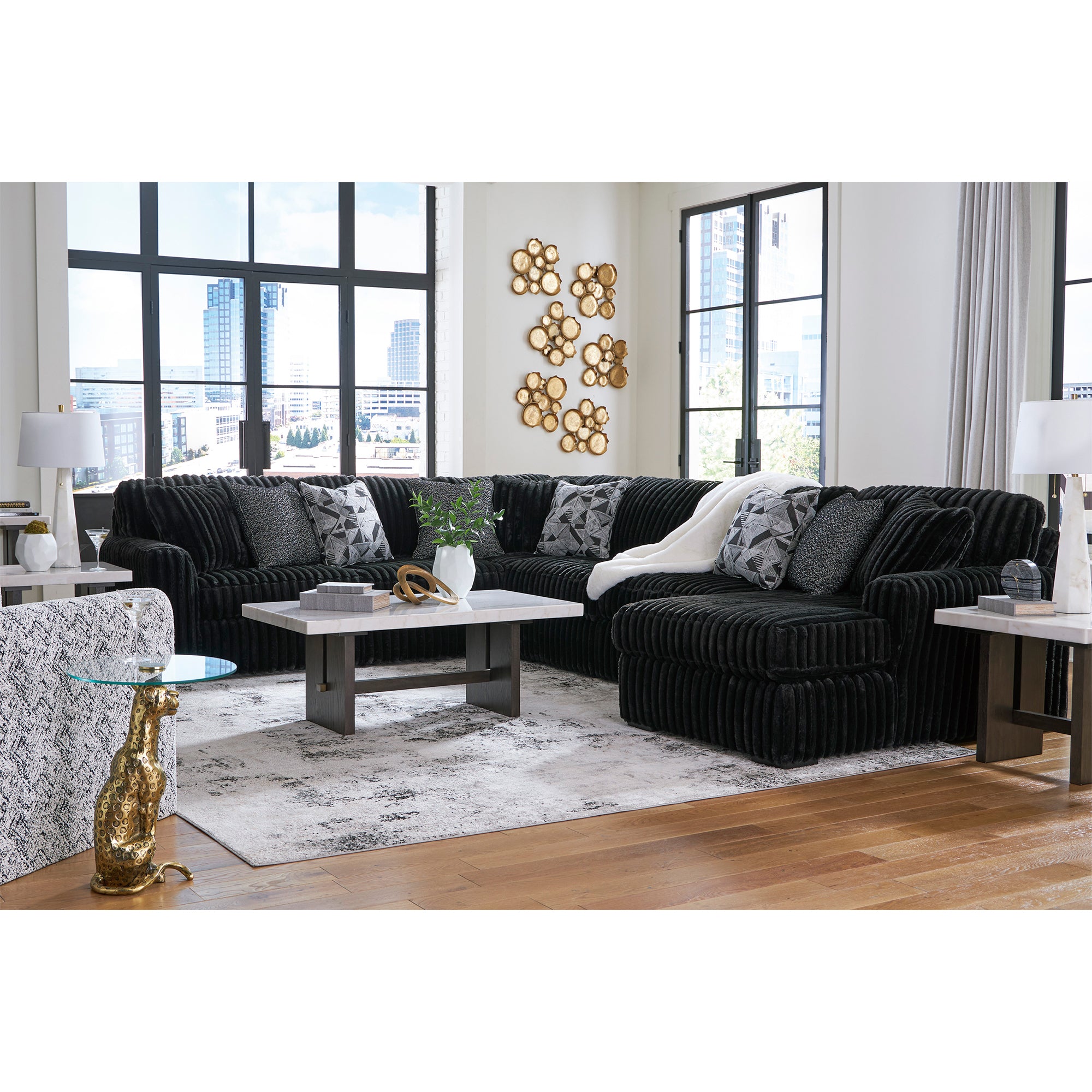 Midnight-Madness 4-Piece Sectional with Chaise