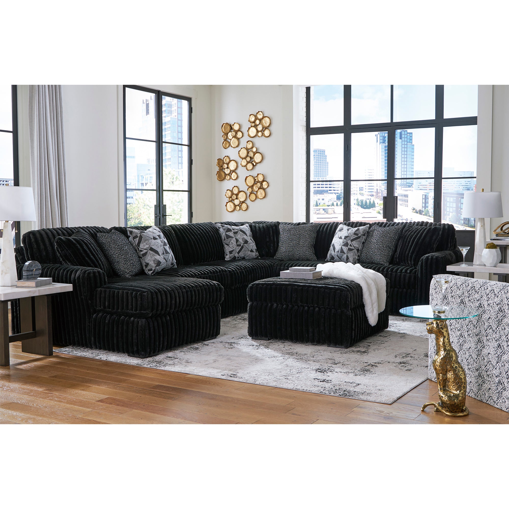 Midnight-Madness 4-Piece Sectional with Chaise