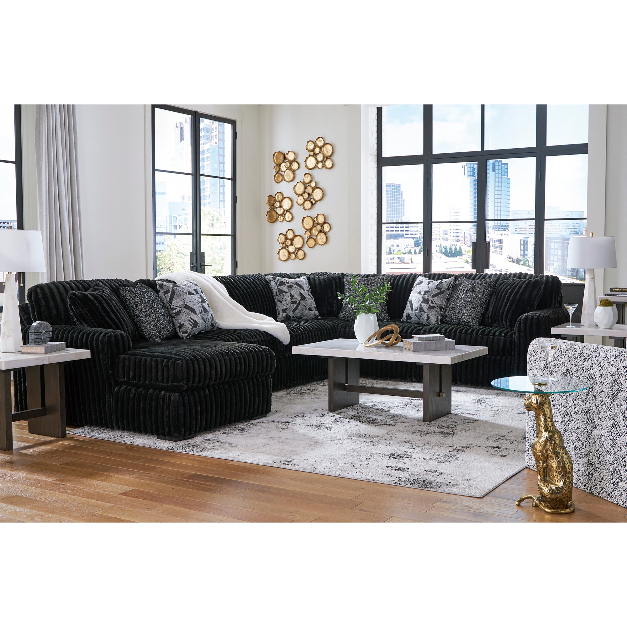 Midnight-Madness 4-Piece Sectional with Chaise