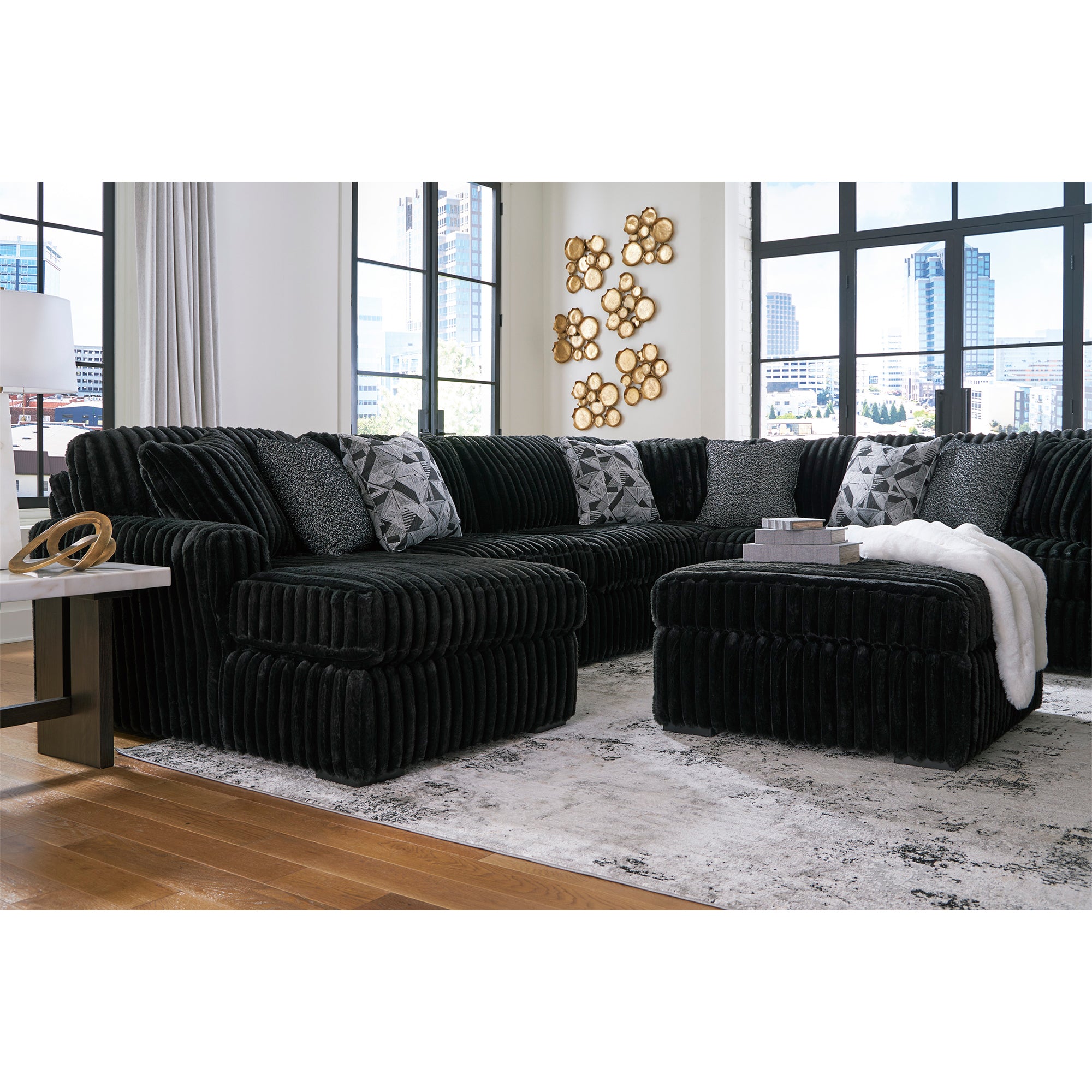 Midnight-Madness 4-Piece Sectional with Chaise