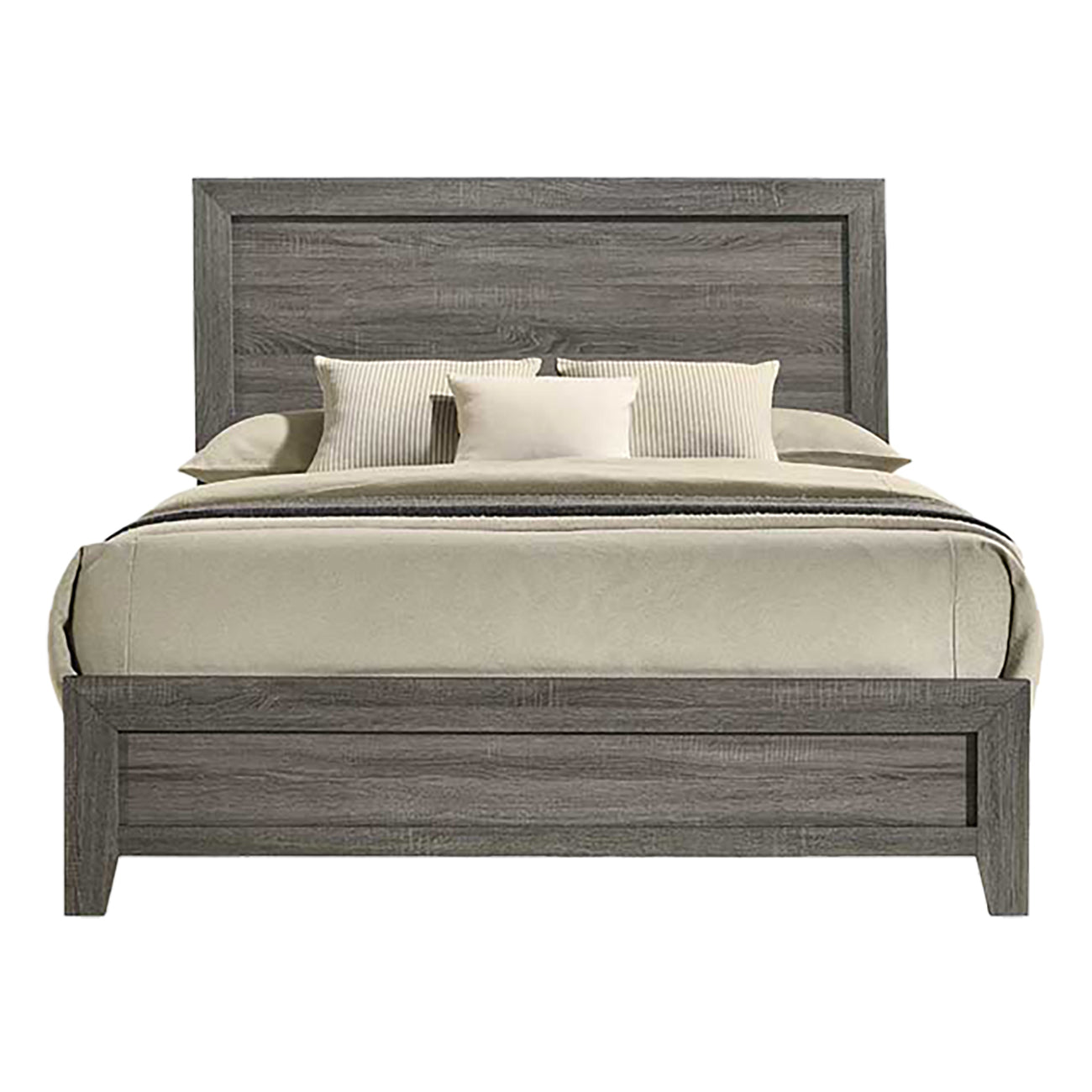 Ashland Queen Panel Bed with Mirrored Dresser