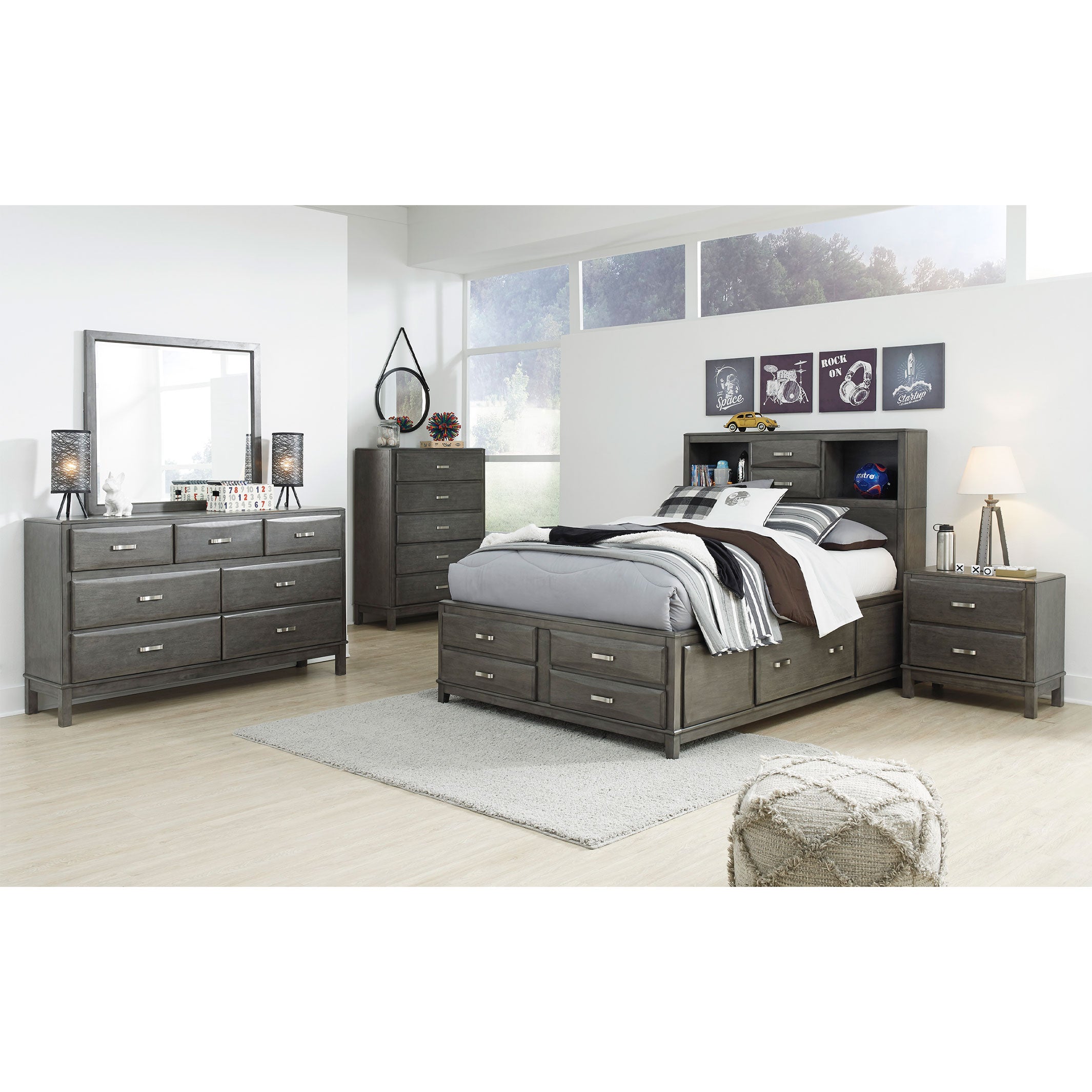 Caitbrook Full Storage Bed with 8 Drawers