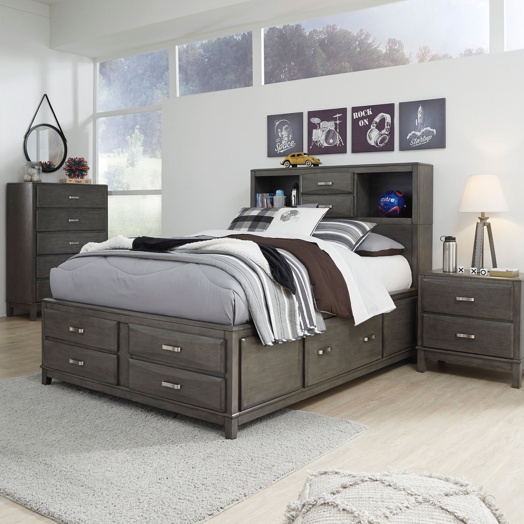 Caitbrook Full Storage Bed with 8 Drawers