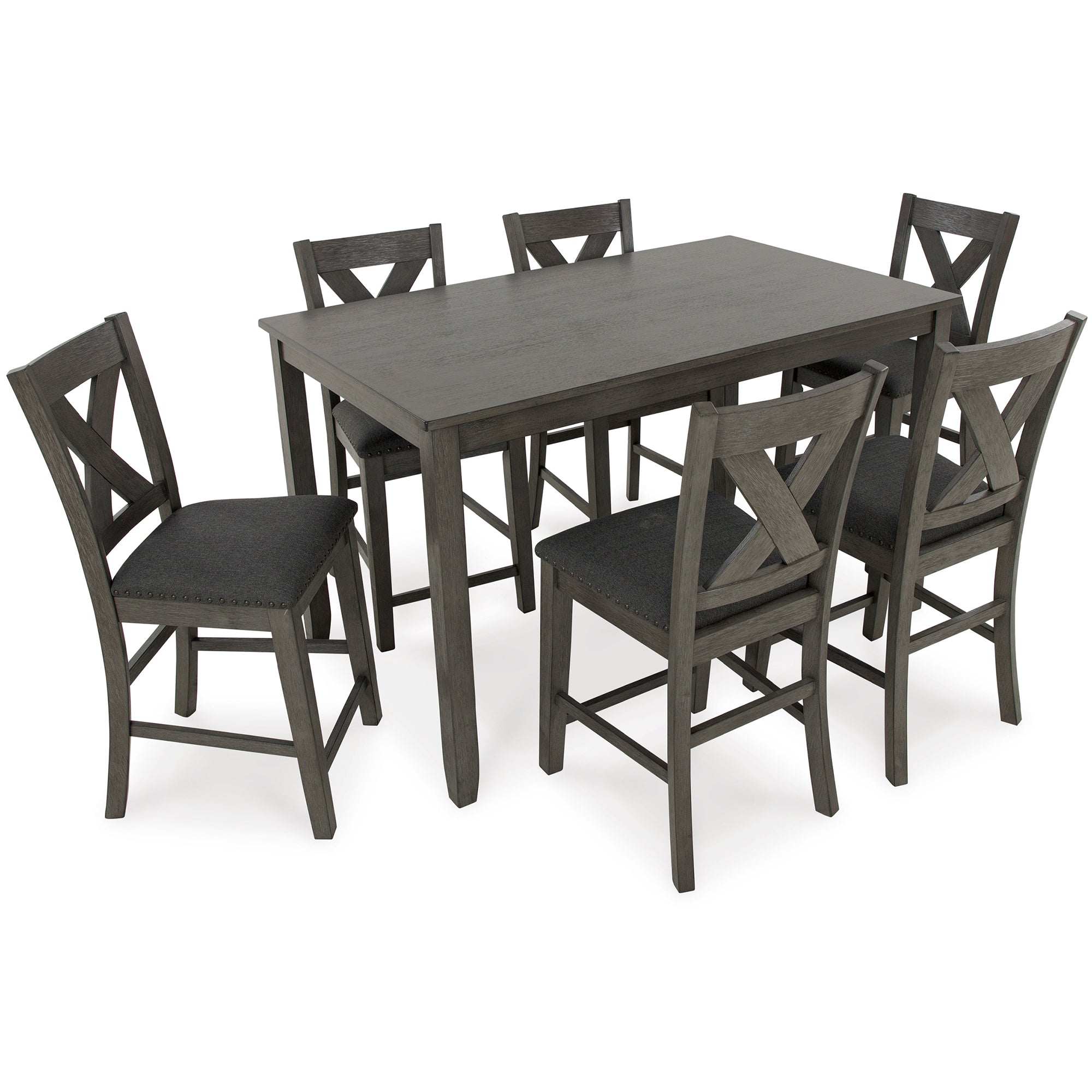 Caitbrook Counter Height Dining Table and 6 Bar Stools Set