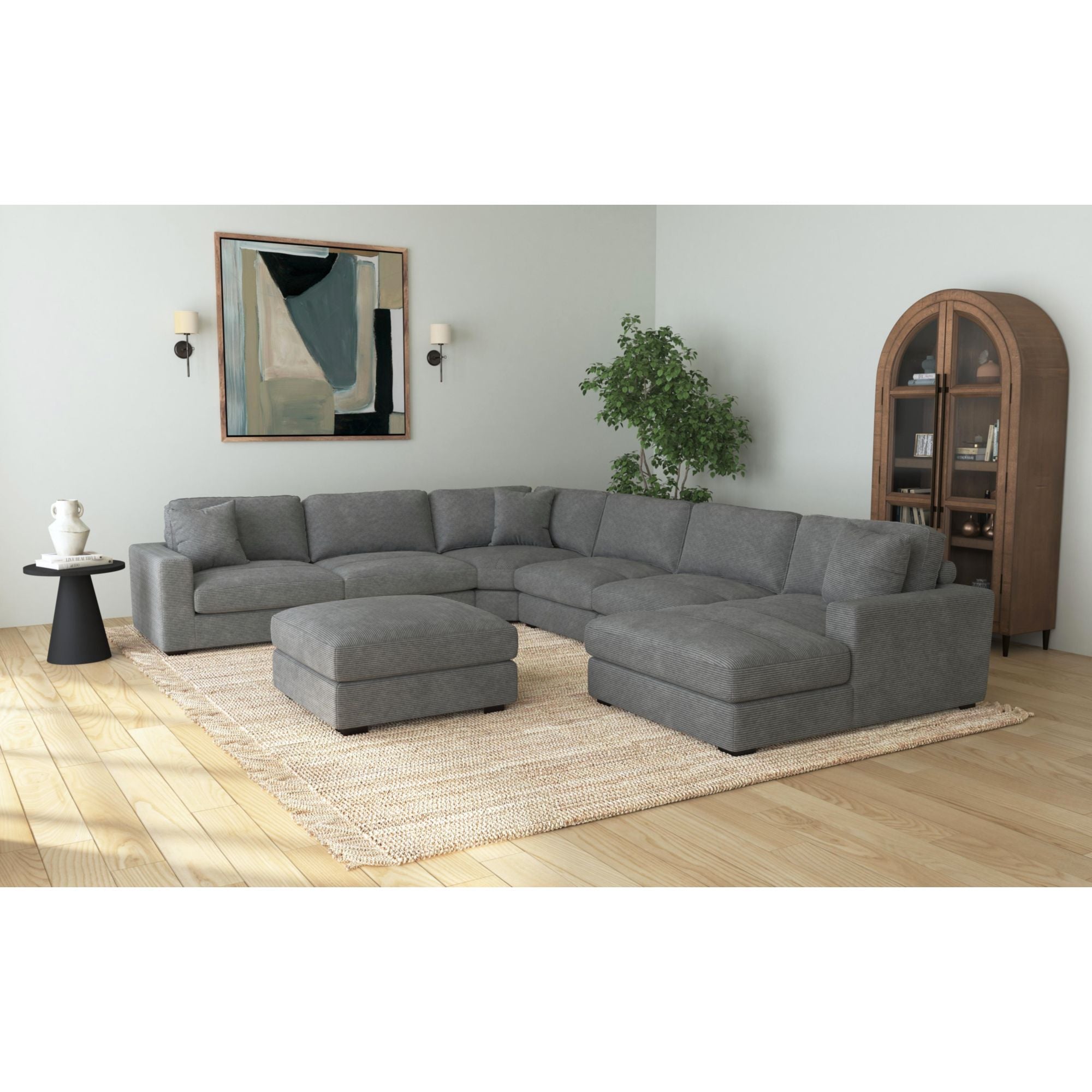 Horizon Steno Charcoal 6-Piece Sectional