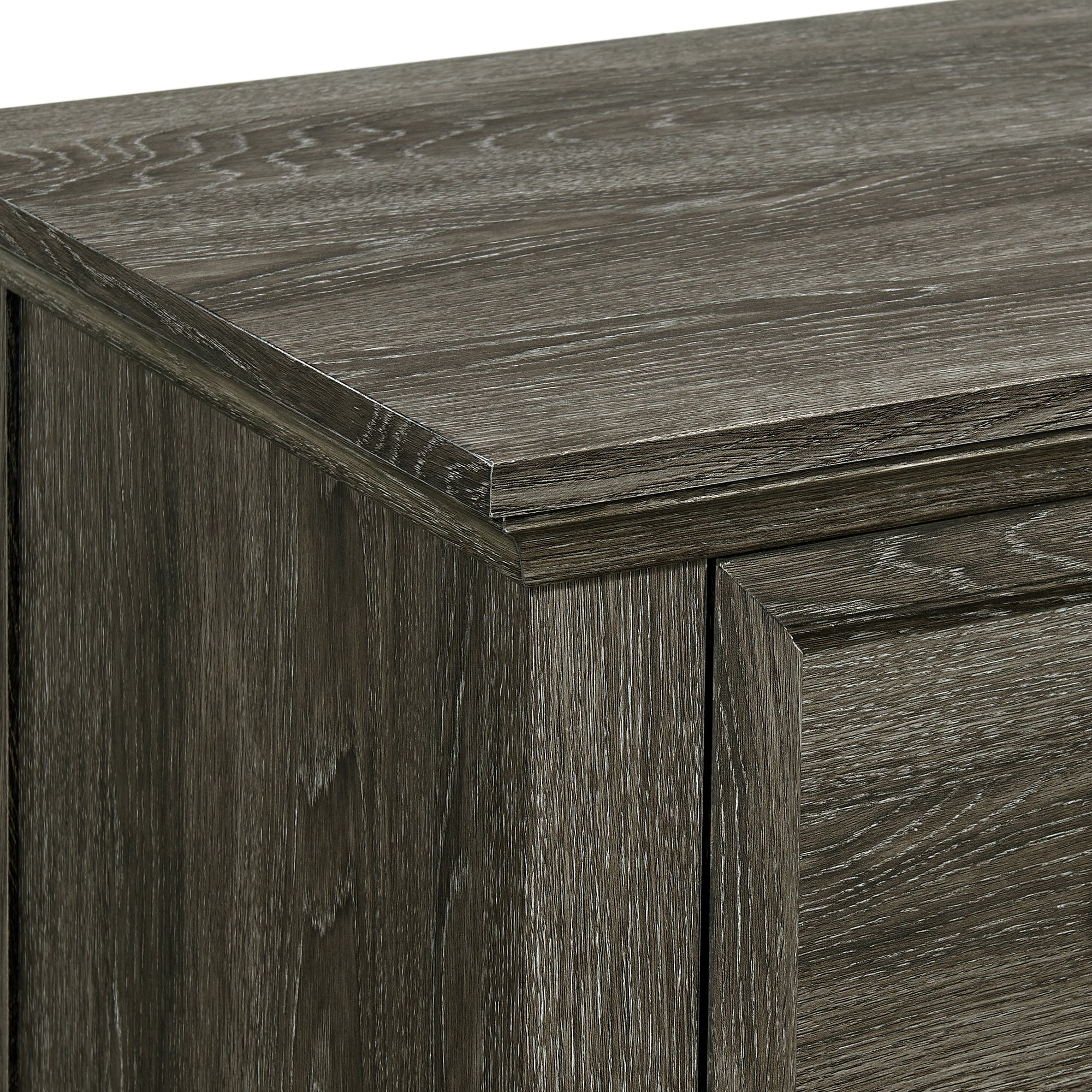 Matias Queen/Full Panel Headboard Bed with Mirrored Dresser and Nightstand