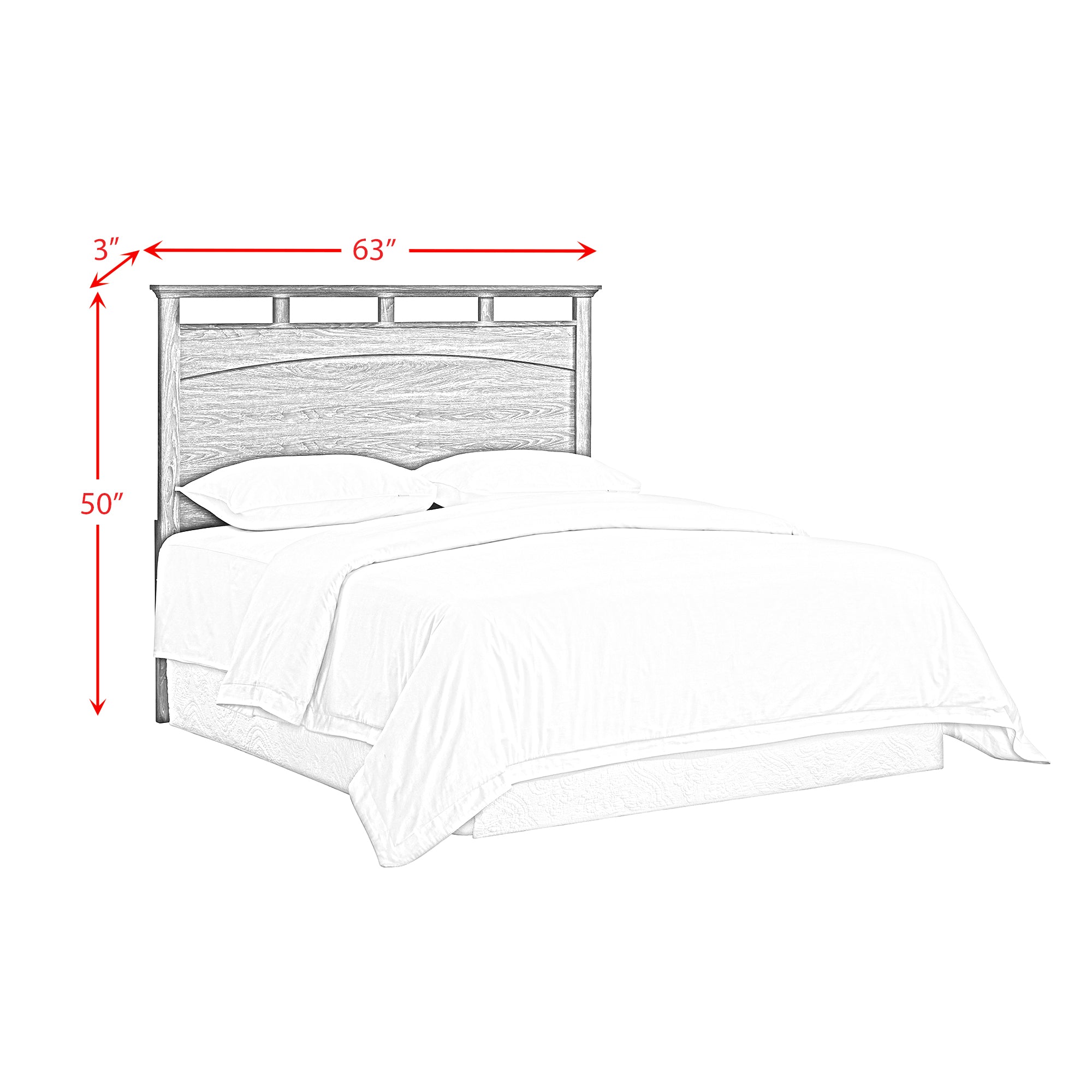 Matias Queen/Full Panel Headboard Bed with Mirrored Dresser and Nightstand