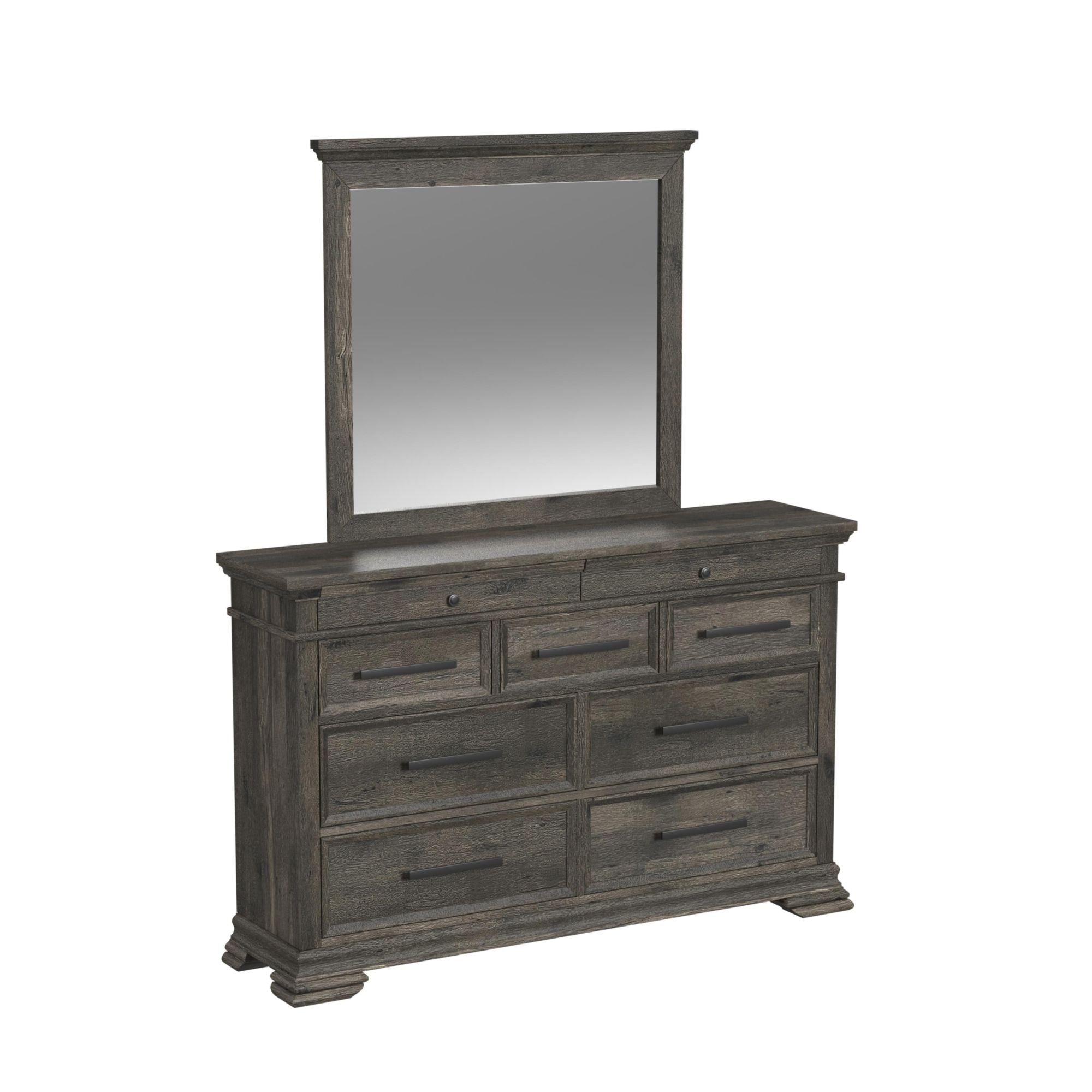 Park Ridge Queen Panel Bed with Mirrored Dresser