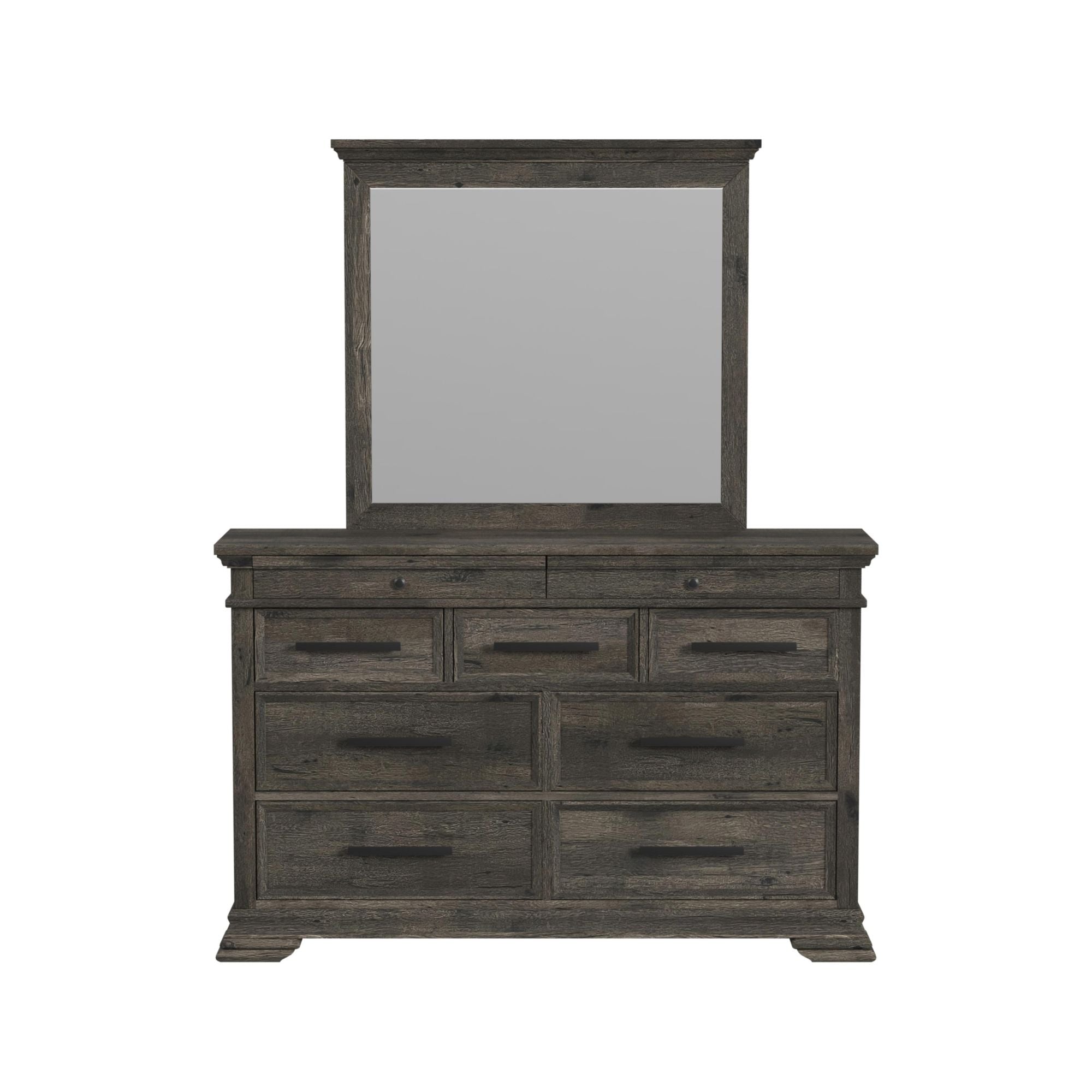 Park Ridge Queen Panel Bed with Mirrored Dresser