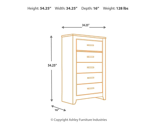 Zelen Five Drawer Chest