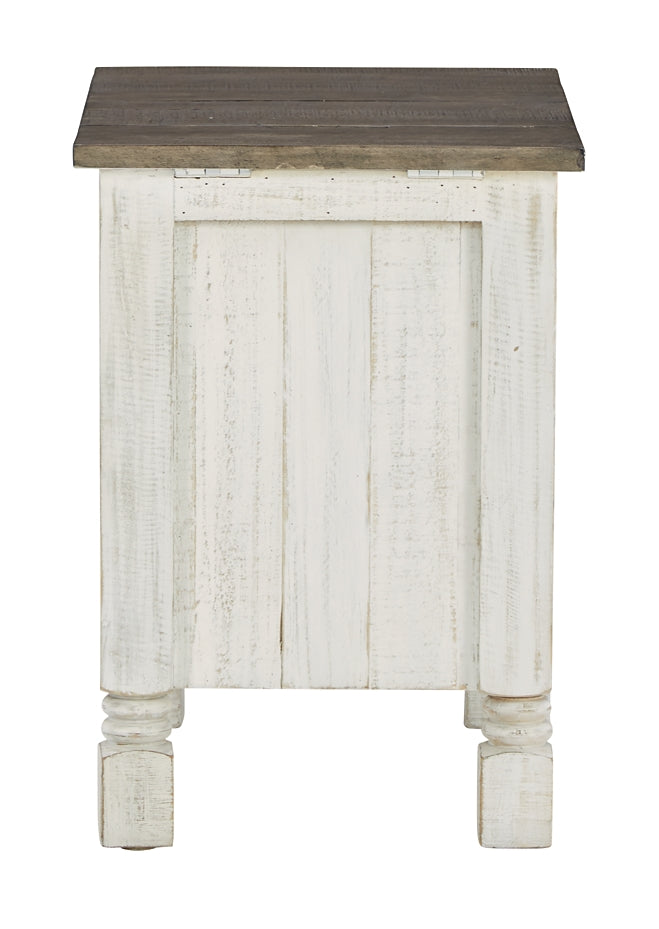 Havalance Chairside End Table - White/Gray