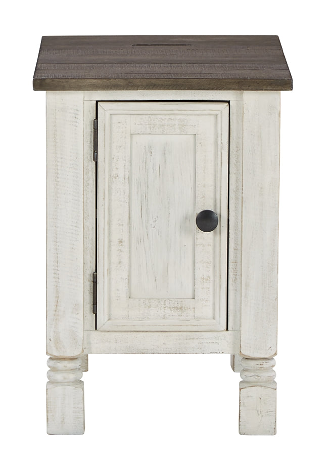 Havalance Chairside End Table - White/Gray