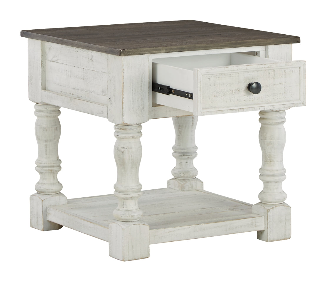 Havalance End Table - White/Gray