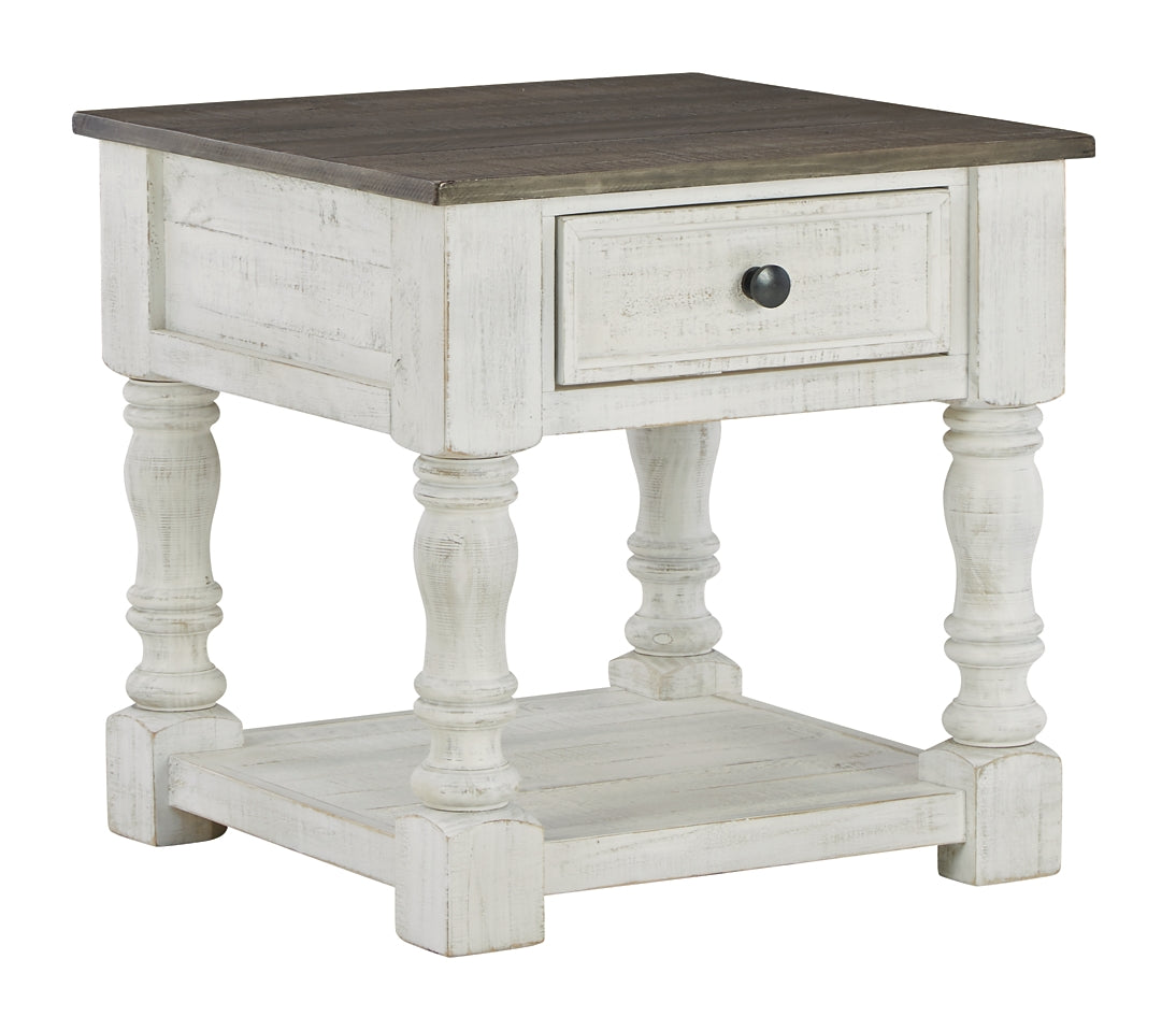 Havalance End Table - White/Gray