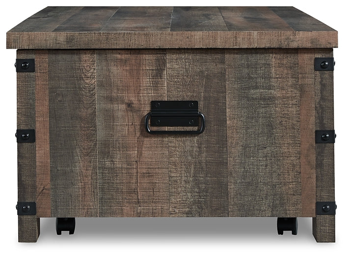 Hollum Lift Top Coffee Table - Rustic Brown