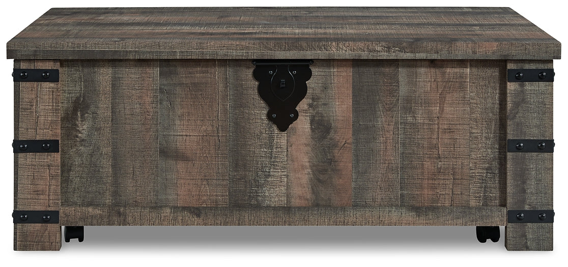 Hollum Lift Top Coffee Table - Rustic Brown