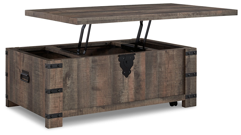 Hollum Lift Top Coffee Table - Rustic Brown