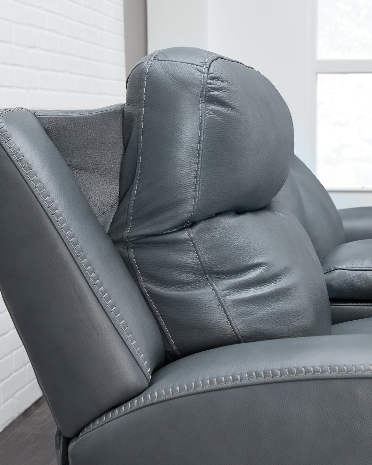 Mindanao Dual Power Leather Reclining Loveseat with Console