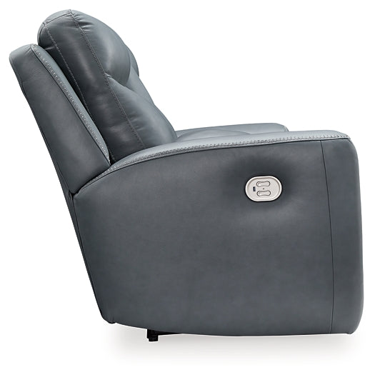 Mindanao Dual Power Leather Reclining Loveseat with Console