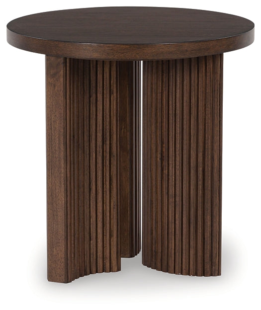 Korestone End Table - Dark Brown