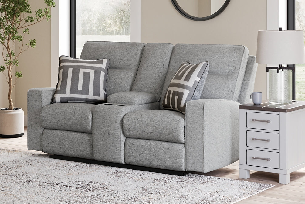 Biscoe Performance Fabric Dual Power Reclining Sofa and Loveseat