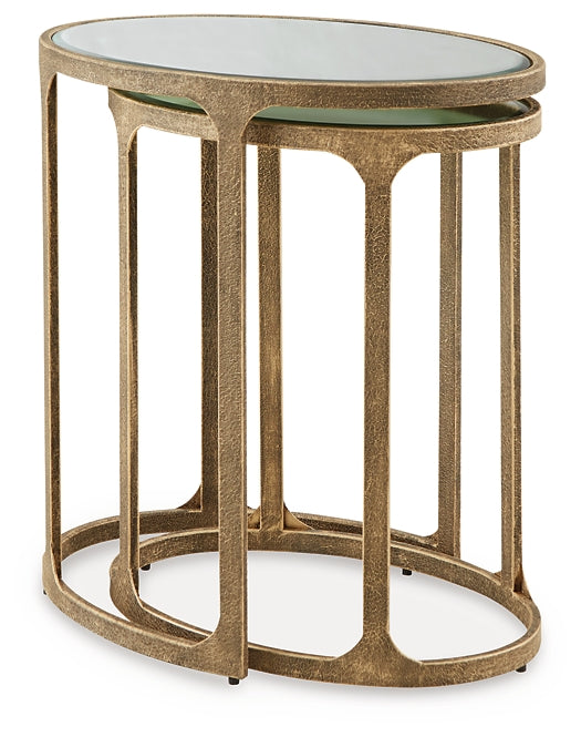 Irmaleigh 2-Piece Accent Table Set - Antique Gold Finish